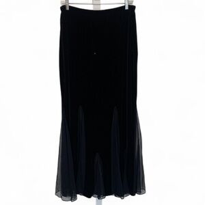 Vintage Xscape Black Velvet Maxi Skirt